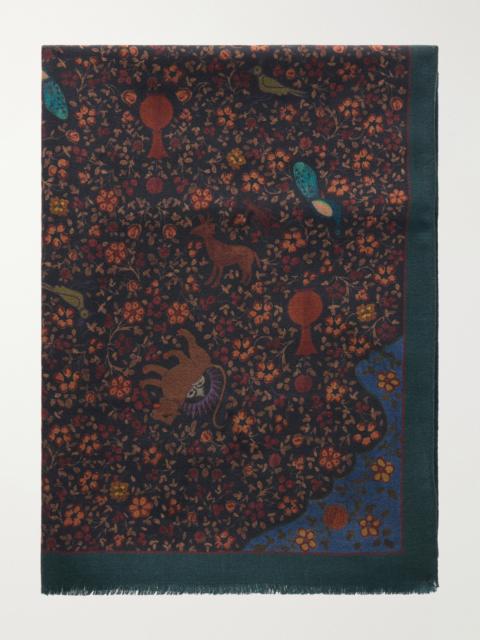 DE BONNE FACTURE Printed Wool-Twill Scarf