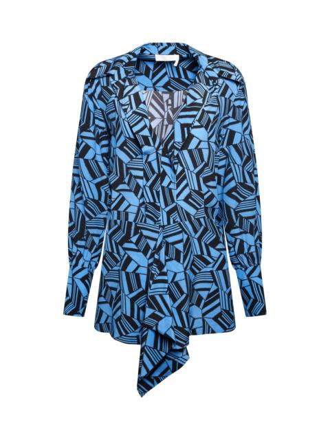 Chloé Geo Print Shirt in Blue