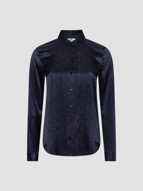 L'AGENCE Women's Tyler Polka Dot Silk Blouse - Midnight Polka Dot
