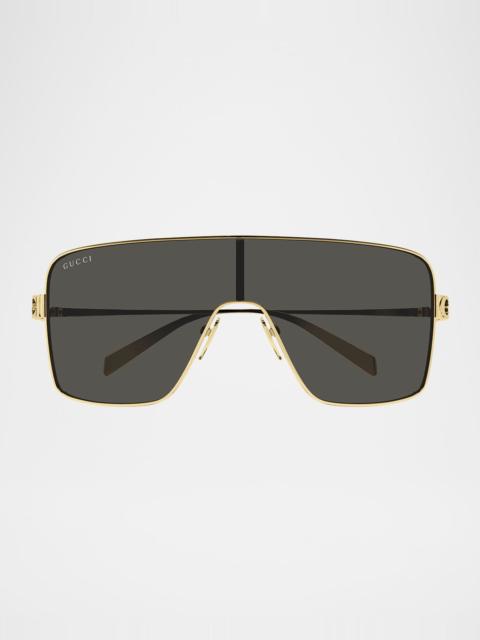 GUCCI Block Bending 99mm Metal Shield Sunglasses