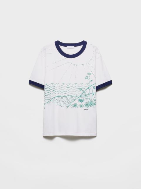 Prada Printed cotton T-shirt