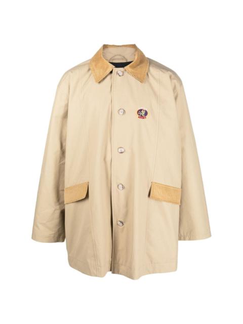 Martine Rose corduroy-trims buttoned trench coat