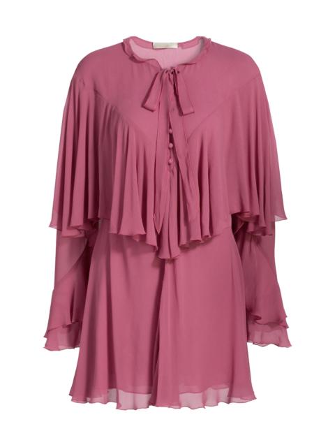LoveShackFancy Women's Liraine Ruffled Tiered Minidress - Deep Rose