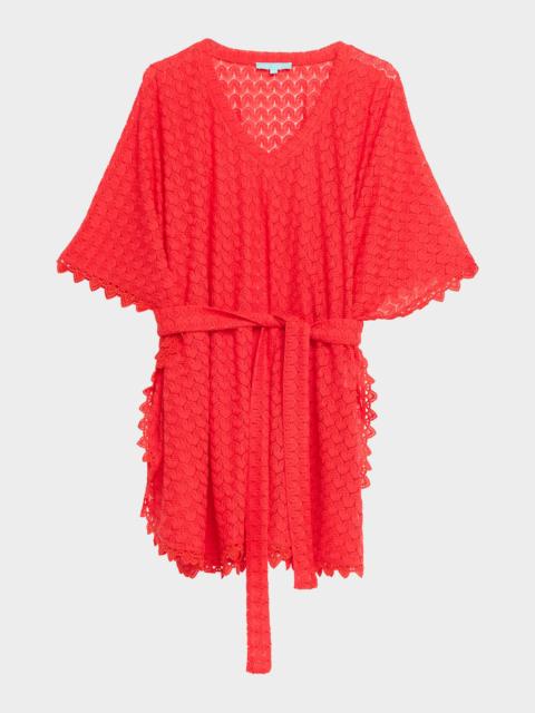 MELISSA ODABASH Petra Crochet Belted Mini Dress Coverup