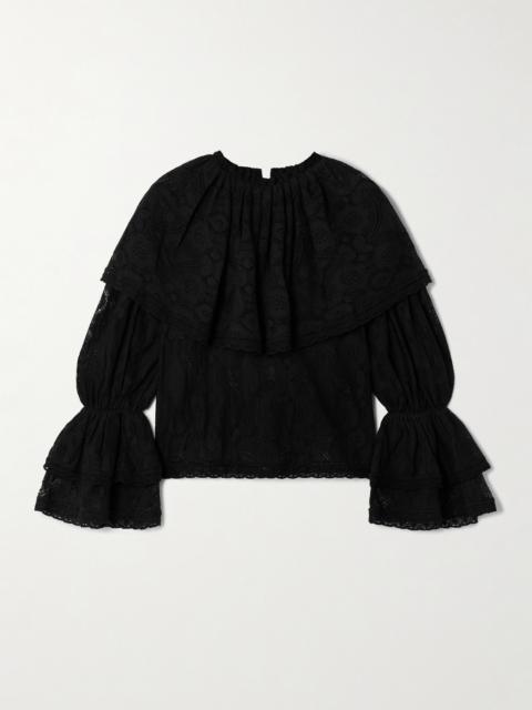 ALIX OF BOHEMIA Eloise Ruffled Cotton-lace Blouse