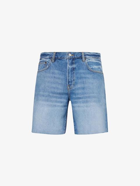 Vintage raw-hem regular-fit denim shorts