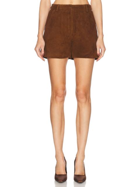 AEXAE Leather Suede Short