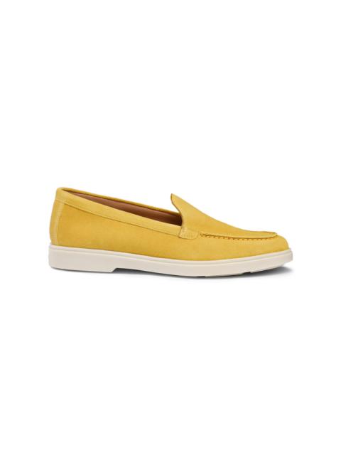 Santoni Women's yellow suede loafer