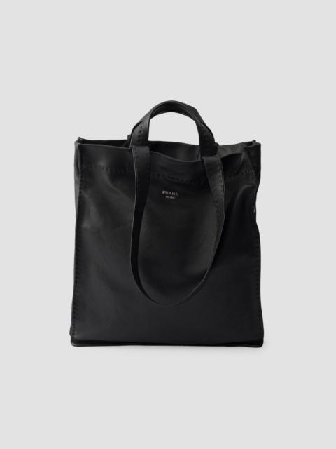 Prada Men's Nappa Leather Tote Bag - Black