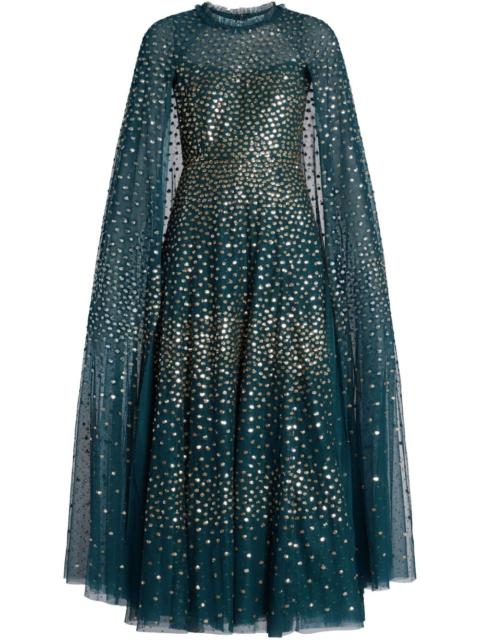 Needle & Thread sequined cape dress