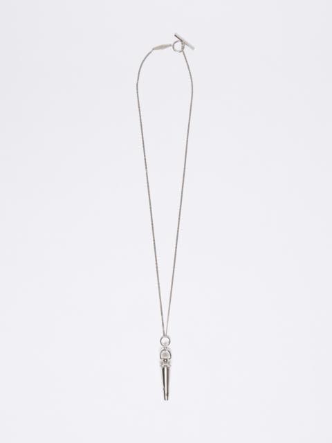 Max Mara WHISTLE Long metal pendant necklace