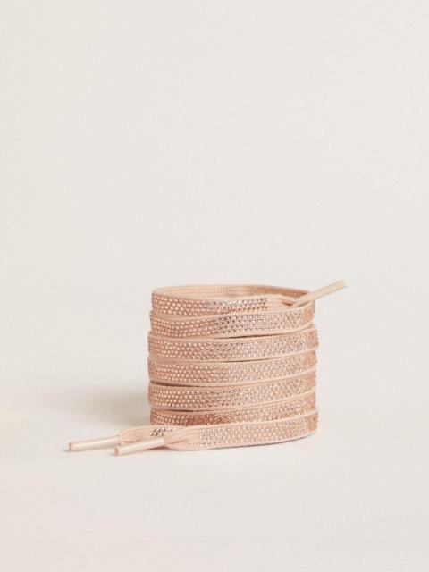 Golden Goose Bronze glitter cotton laces with gold-colored logo