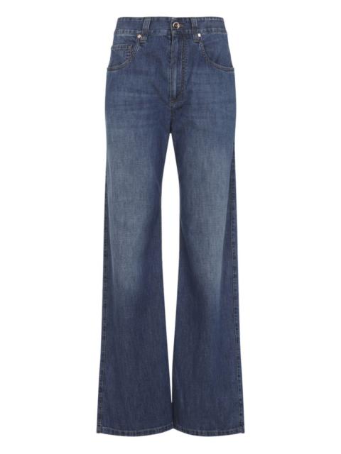 Brunello Cucinelli five-pocket wide-leg jeans