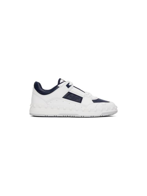 White & Navy Freedots Sneakers