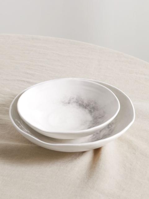 Brunello Cucinelli Set of two glazed ceramic bowls Stone