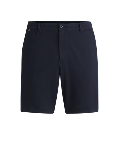 BOSS SLIM-FIT SHORTS IN STRETCH-COTTON TWILL