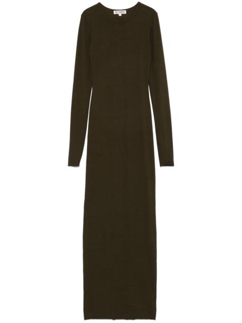 ÉTERNE longsleeved crew-neck maxi dress