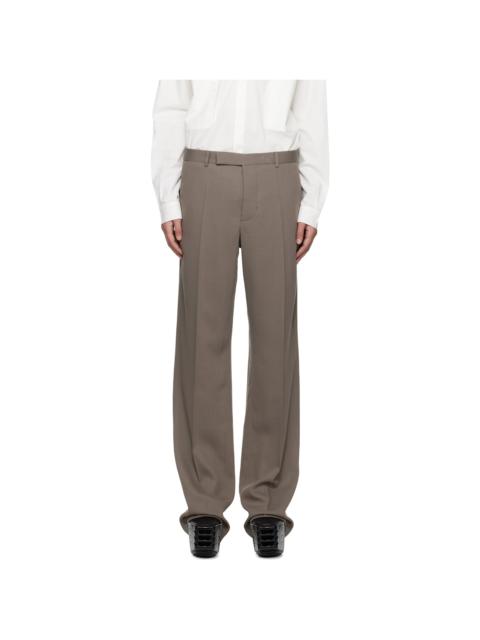 Rick Owens Gray Temple Twisted Wool Tailored Dietrich Trousers
