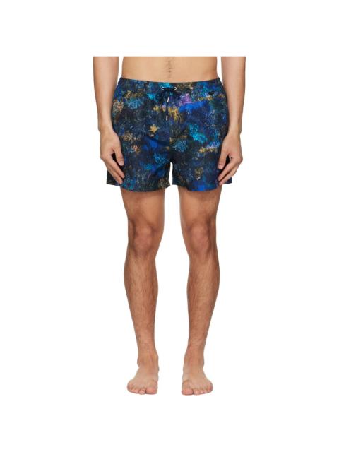 Paul Smith Blue Engrained Blue Swim Shorts