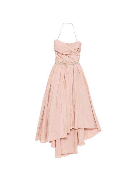 PINKO strapless ruched asymmetric midi dress