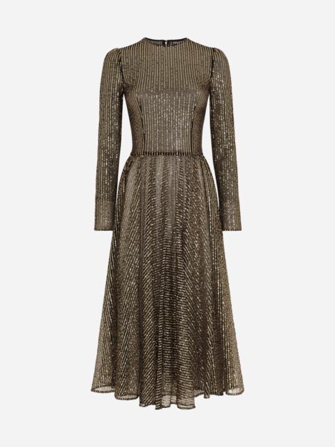 Dolce & Gabbana Long-sleeved sequined midi dress