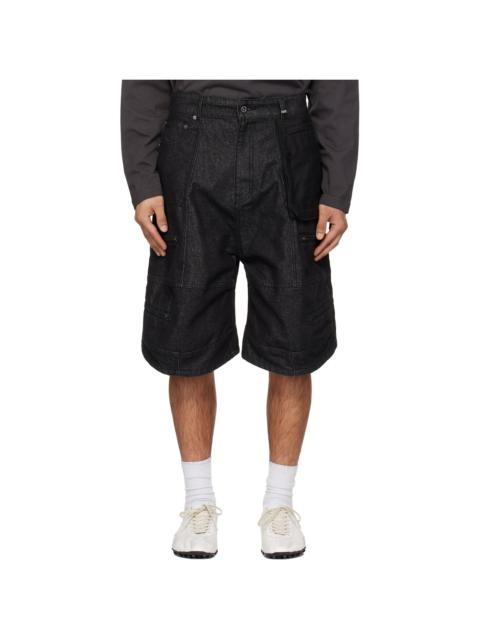 We11done Black Carpenter Denim Shorts