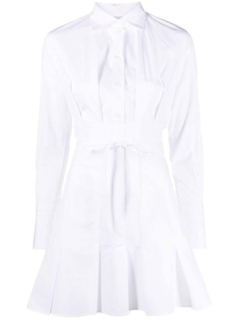 pleat-detail mini shirtdress