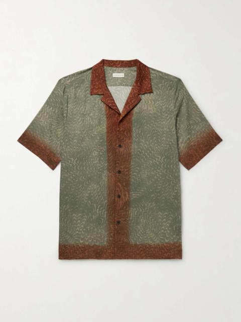 Camp-Collar Printed Cotton-Voile Shirt