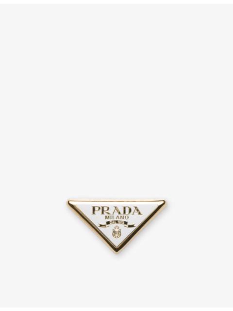 Prada Triangle-Plaque Metal Brass Scarf Clip
