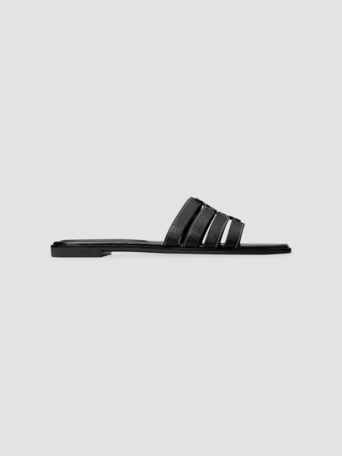 TORY BURCH Women's Ines Cage Leather Slide Sandals - Perfect Black
