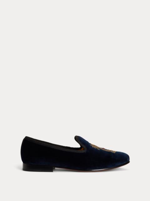 Paxton Crest Velvet Slipper