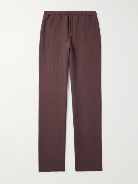 Loro Piana Maryln Straight-Leg Linen and Silk-Blend Trousers Brown