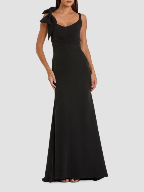 MAC DUGGAL Women's Bow-Detail Crepe A-Line Gown - Black