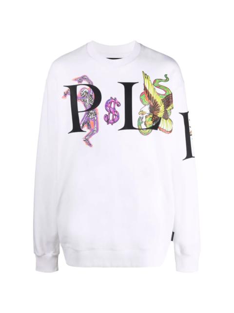 PHILIPP PLEIN graphic-print cotton sweatshirt