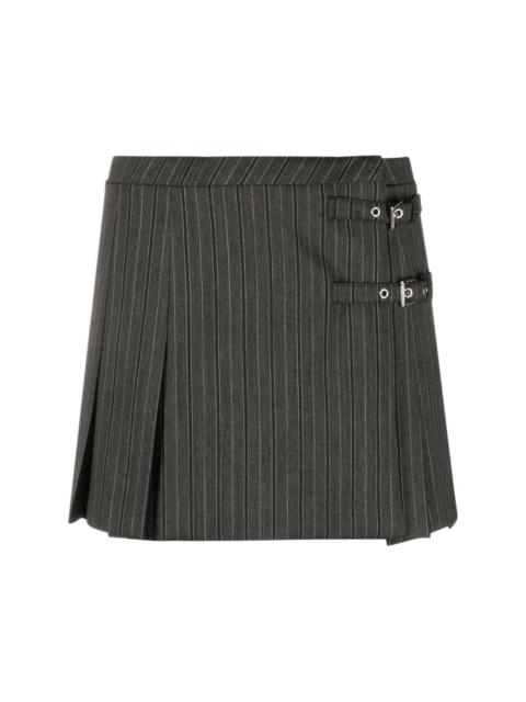 Alessandra Rich pleated virgin wool-blend miniskirt