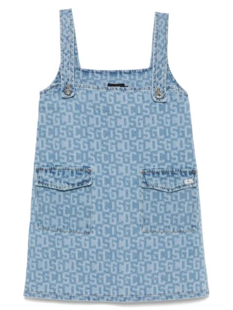 GCDS Monogram-print Denim Mini Dress