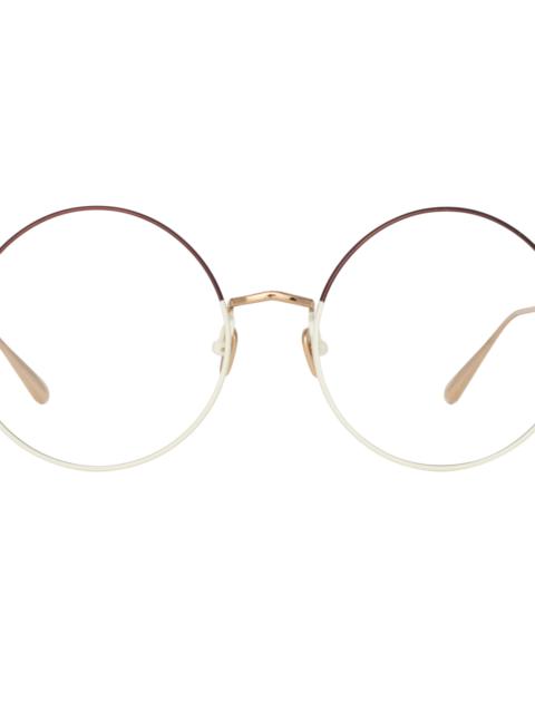 BEA ROUND OPTICAL FRAME IN MOCHA AND LIGHT GOLD