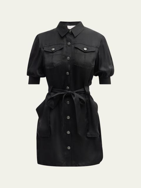 Cinq à Sept Damla Belted Puff-Sleeve Mini Shirtdress