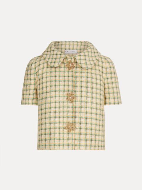 Oscar de la Renta CHECKED TWEED JACKET