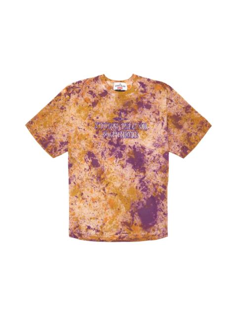 Supreme 대 x 돌 섬 자 수 로고 짧은 소매 탑 'Coral 이름 *