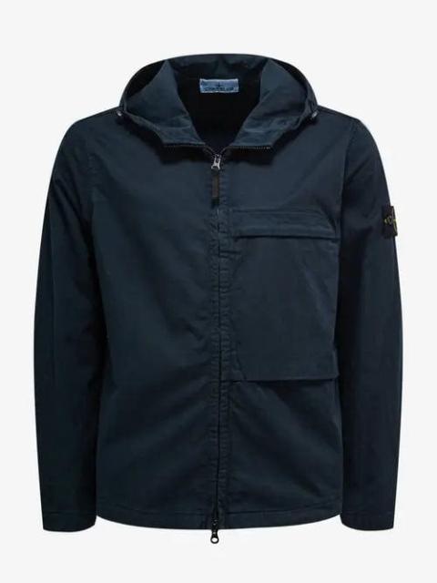 Stone Island Blue Hooded Overshirt