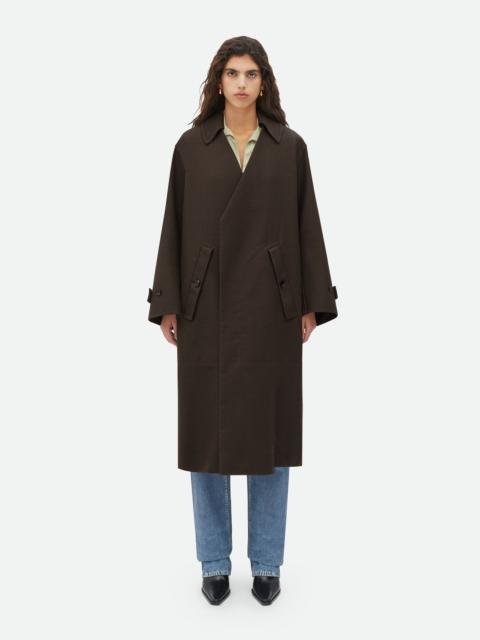 Bottega Veneta Wool Belted Coat With Detachable Collar