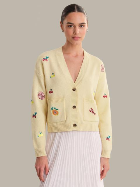 525 america Blythe: Fruit Embroidered Cotton Cardigan