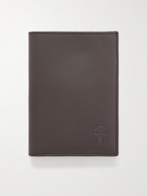 Brunello Cucinelli Logo-Debossed Leather Passport Holder