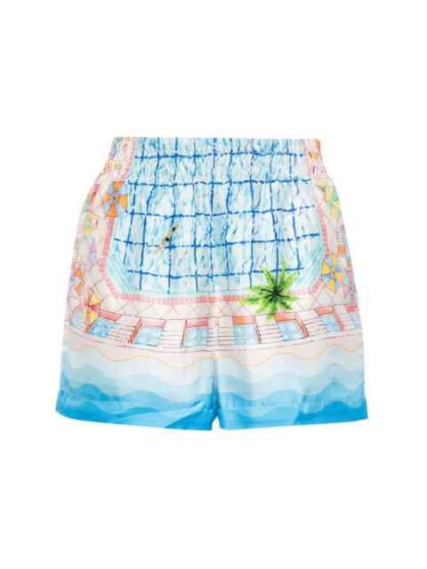 CASABLANCA Le Plongeon silk shorts