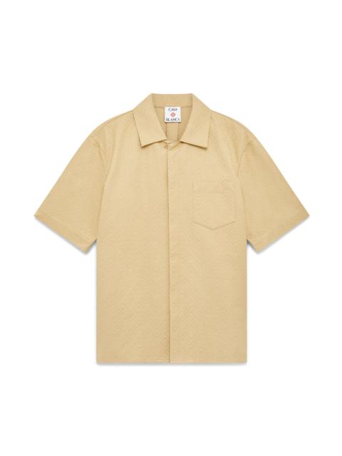 CASABLANCA Cotton Monogram Jacquard Short Sleeve Shirt