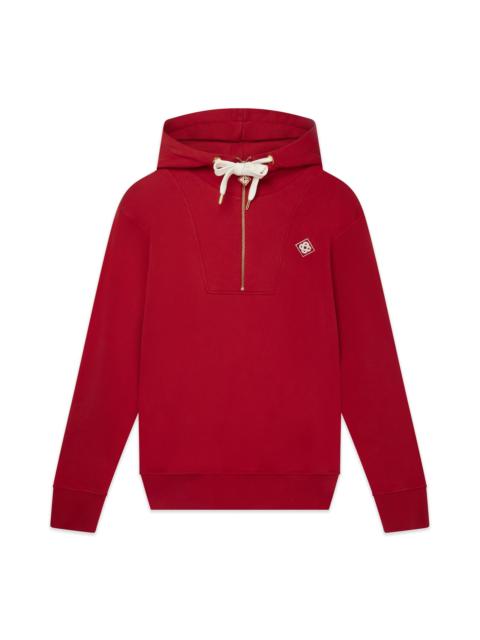 CASABLANCA Red Half Zip Hooded Sweatshirt