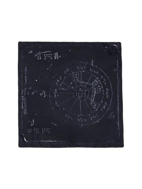 Rick Owens Black Temple Printed Astro Scarf