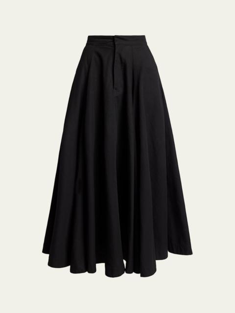 BALENCIAGA Cotton Godet Maxi Skirt