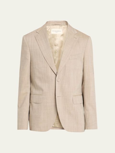 OFFICINE GÉNÉRALE Men's Arthus Heathered Wool Single-Breasted Sport Coat